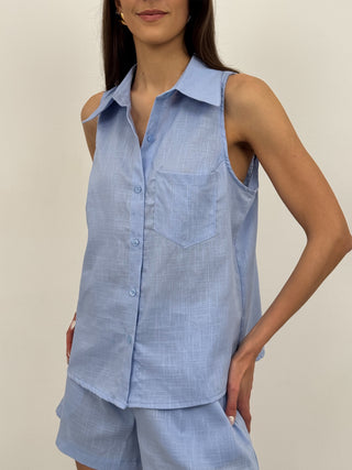 Coordinato Canotta e Shorts Portofino Azzurro
