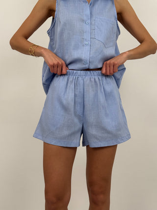 Coordinato Canotta e Shorts Portofino Azzurro