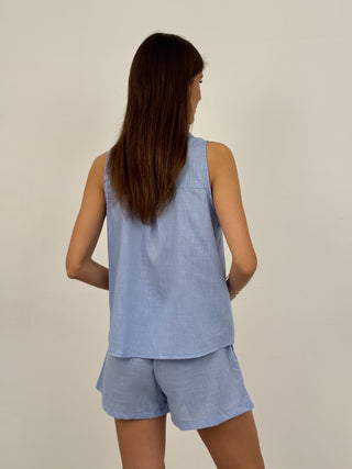 Coordinato Canotta e Shorts Portofino Azzurro