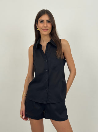 Coordinato Canotta e Shorts Portofino Nero
