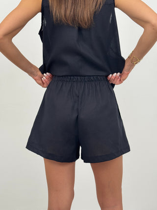 Coordinato Canotta e Shorts Portofino Nero
