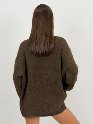 Twin Set in Maglia con Top e Cardigan Marrone