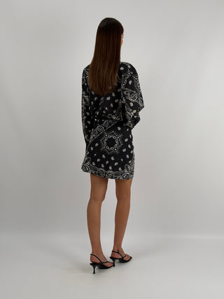Set Camicia e Gonna con Fantasia Bandana Nero