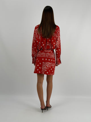 Set Camicia e Gonna con Fantasia Bandana Rosso