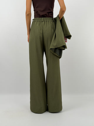 Completo Gessato con Gilet Verde