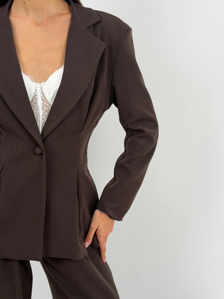 Tailleur Mia con Blazer Avvitato Marrone