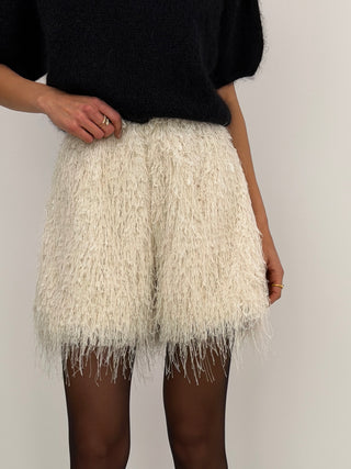 Pantaloncino con Piume Bianco