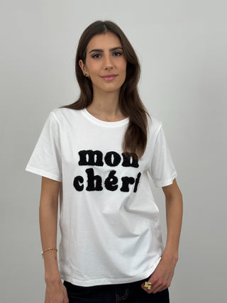 T-Shirt Mon Cheri in Nero