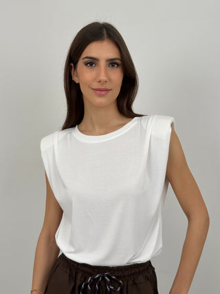 T-shirt con Spalline Cassy Bianca