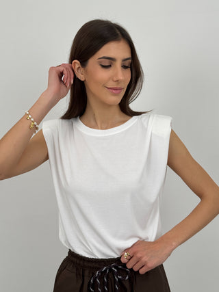 T-shirt con Spalline Cassy Bianca