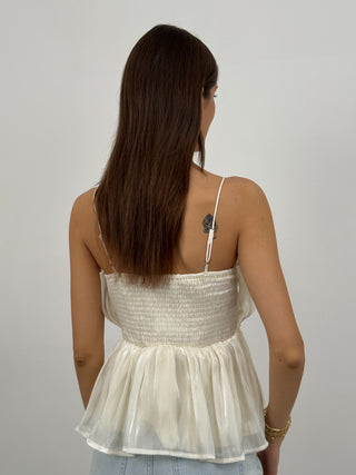 Top in Chiffon Romance Beige