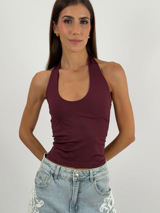 Top Halter Burgundy