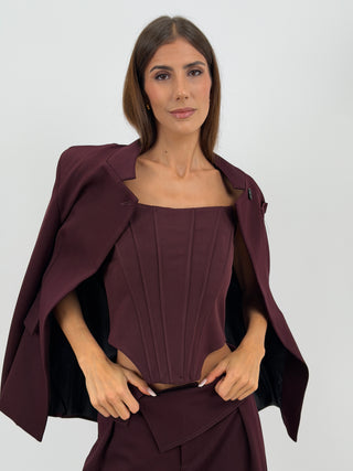 Top Corsetto Bordeaux Lumina