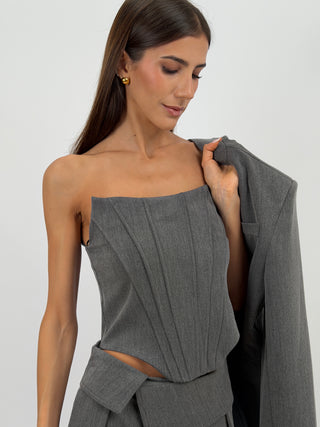 Top Corsetto Grigio Lumina