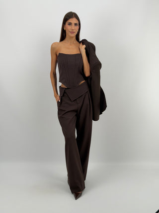 Top Corsetto Marrone Lumina