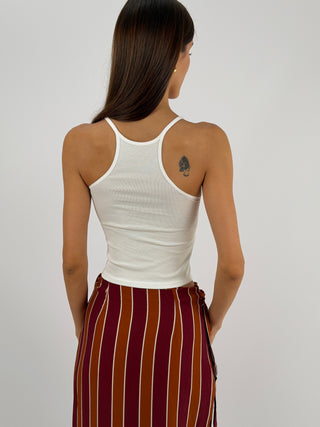 Top con Bottoni Bianco