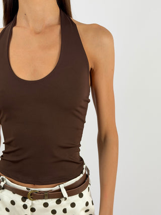Top Halter Marrone