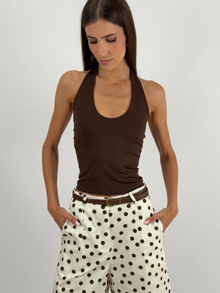 Top Halter Marrone