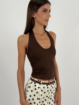 Top Halter Marrone