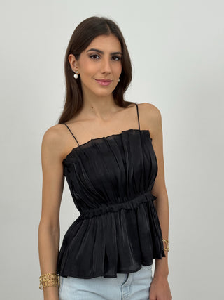 Top in Chiffon Romance Nero