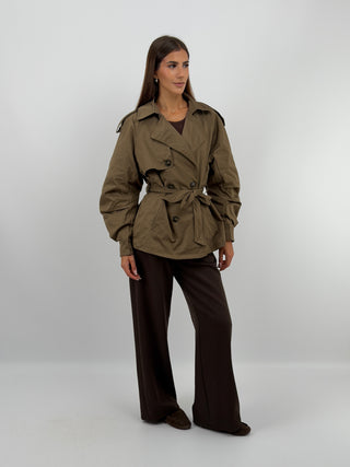 Trench con Cintura Khaki