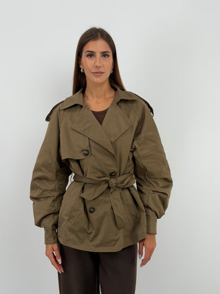 Trench con Cintura Khaki