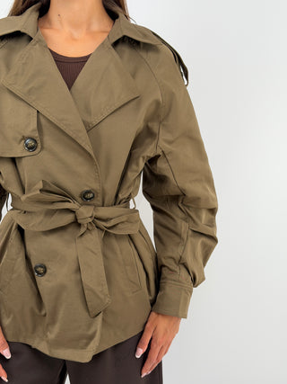 Trench con Cintura Khaki