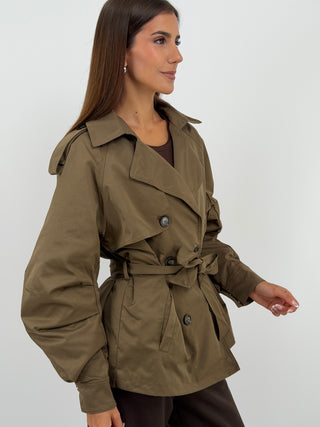 Trench con Cintura Khaki