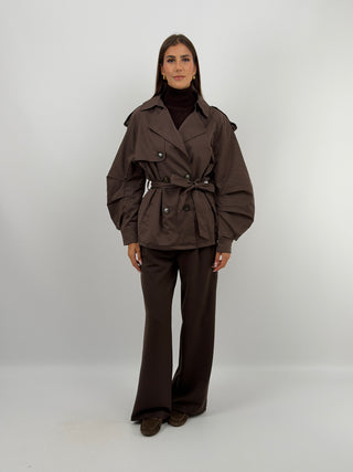 Trench con Cintura Marrone