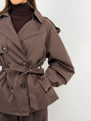 Trench con Cintura Marrone