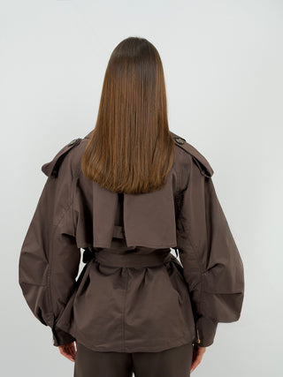Trench con Cintura Marrone