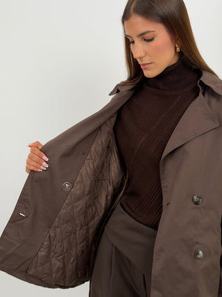 Trench con Cintura Marrone