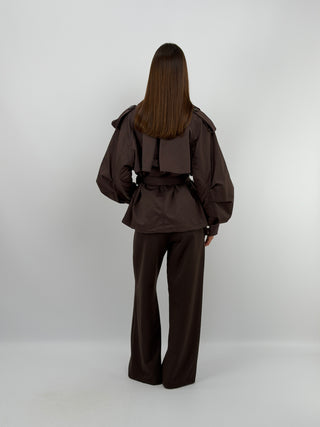 Trench con Cintura Marrone