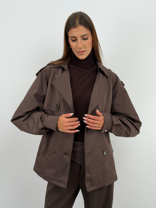 Trench con Cintura Marrone
