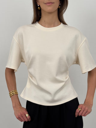 T-Shirt Arricciata Crispy Crema