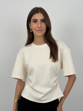 T-Shirt Arricciata Crispy Crema