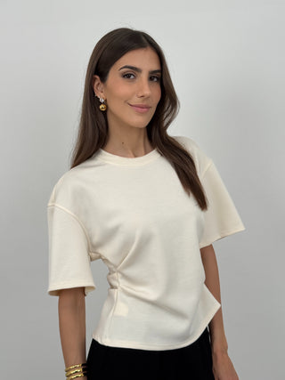T-Shirt Arricciata Crispy Crema