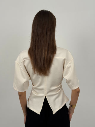 T-Shirt Arricciata Crispy Crema
