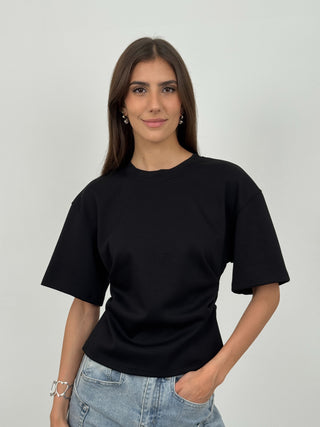 T-Shirt Arricciata Crispy Nera