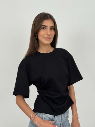 T-Shirt Arricciata Crispy Nera