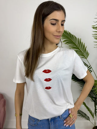 T-Shirt bianca Kiss
