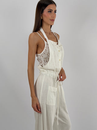 Tuta con Pizzo Panna Lumina